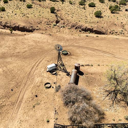 Drone shot of development land